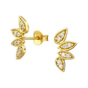 24K Gold Vermeil Diamond Stud Earrings